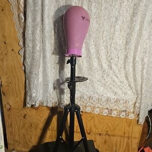 Pink Hair Styling Mannequin Head